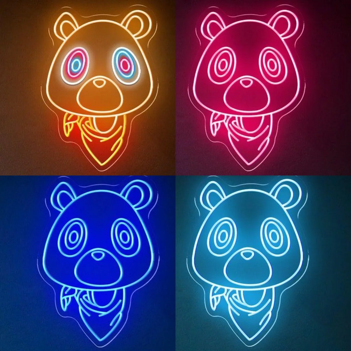 Birthday Gift Kanye West Graduation Bear Neon Sign Custom Flex Led Neon Light Sign Bar Decor Shop Decor Wedding Decor Wall Decro