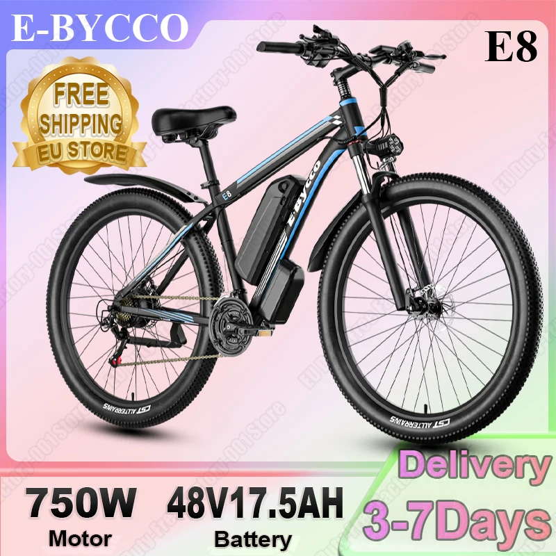 Bicicletta elettrica 750W Motore 48V17.5AH Batteria EBYCCO E8 E-bike 29 pollici Pneumatico Pendolarismo Viaggio Con Adulti City Trend Bici elettrica
