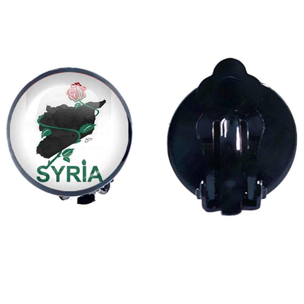 Syria NEW National Flag Women's Ear Clips Cute Ladies Glass Earrings Hoop Dot Earrings Jewelry Gift Women Clip Earrings