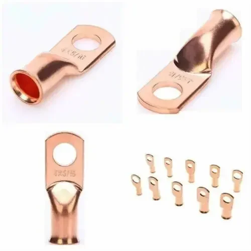 140CPS Car Auto Copper Ring Terminal Wire Crimp Connector Bare Cable Battery Terminals Soldered Connectors Kit +Heat Shrink Tube