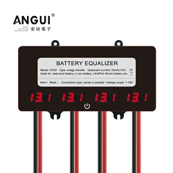 ANGUI HC02 Battery Equalizer 4PCS Batteries 10A Current Active Voltage Balancer Li li-ion Lead Acid Battery Connect LED Display