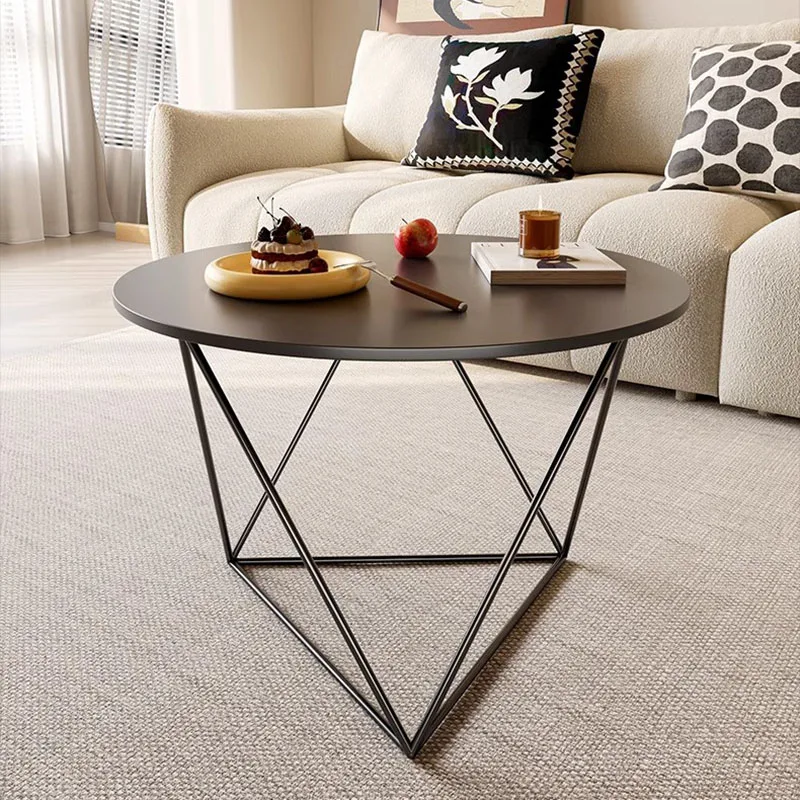 Round Cheap Coffee Table Acrylic Metal Clear Designer Luxury Lamp Nordic Side Table Modern Kaffee Tische Lounge Suite Furniture