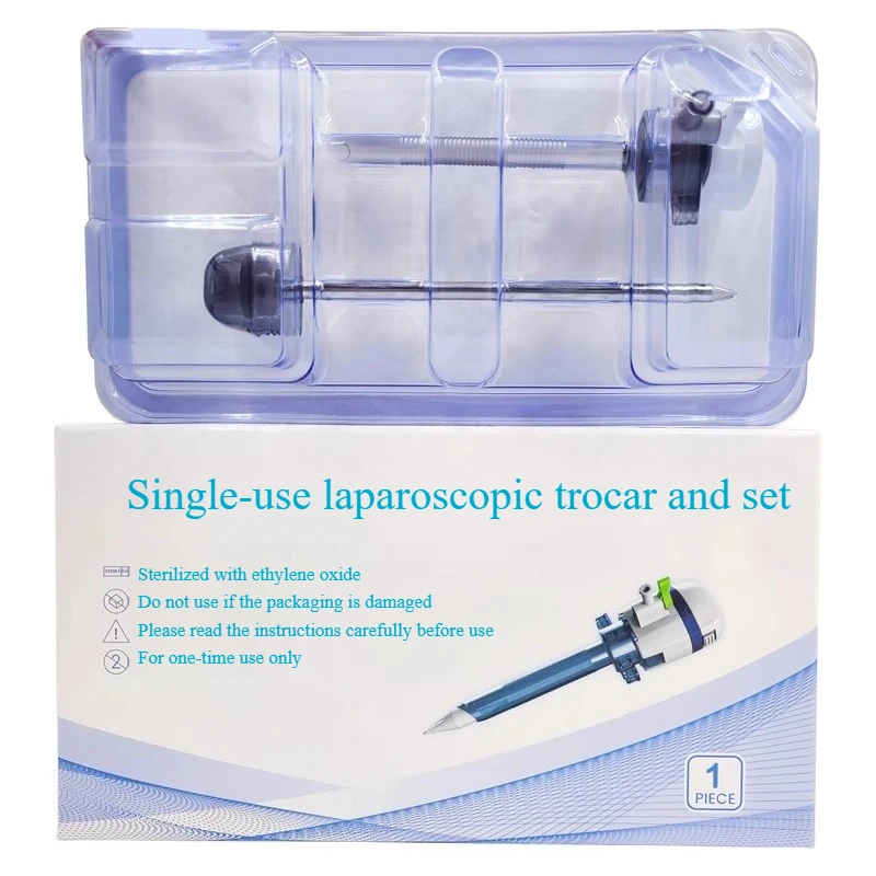 Disposable Endoscopic Trocar, Laparoscopic Trocar, 5/10/12mm, Optical Puncture Cone Flip Type Puncture Cannula for Laparoscopy