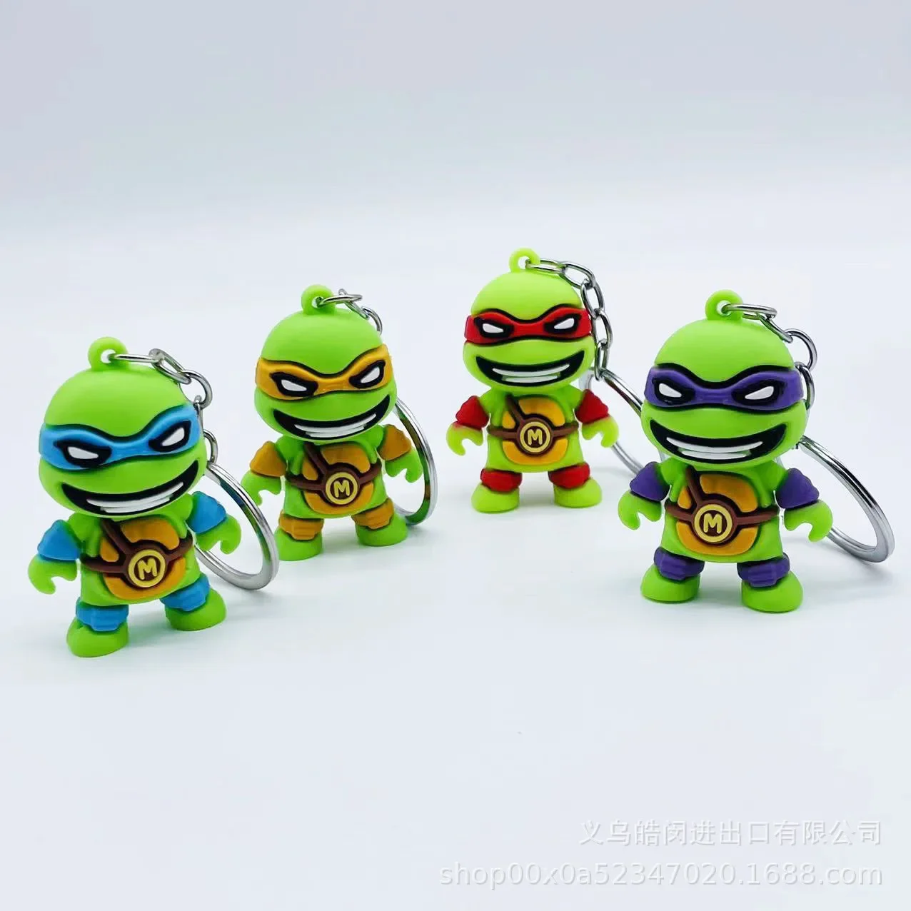 Teenage Mutant Ninja Turtles Keychain Anime Cartoon Silicone Doll Key Ring Backpack Decoration Accessories Kids Birthday Gifts