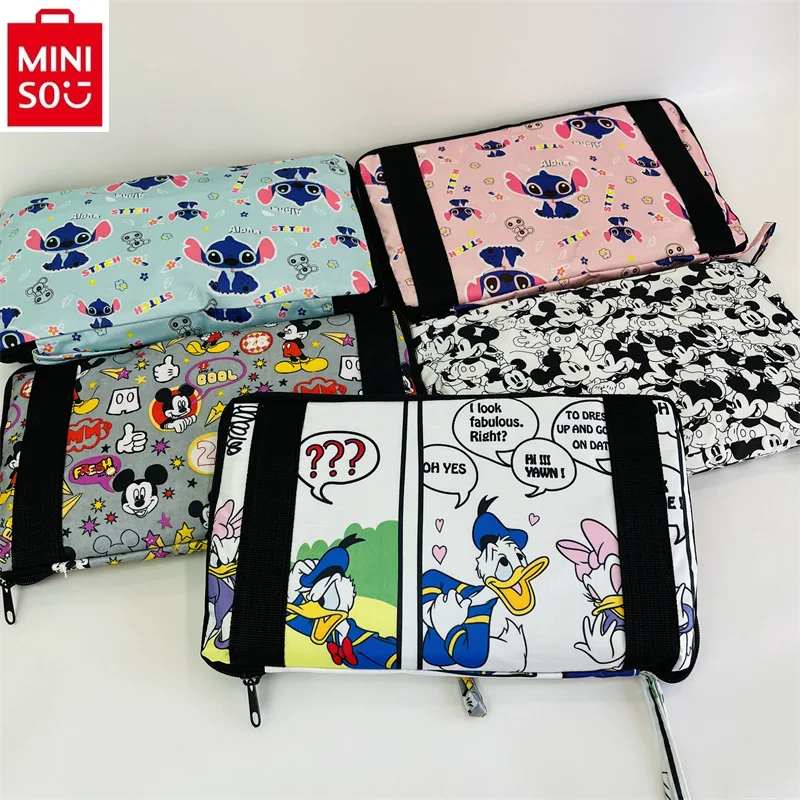 

MINISO 2024 New Portable Travel Storage Bag for Women High Quality Oxford Textile Large Capacity Foldable Hand Luggage Bag