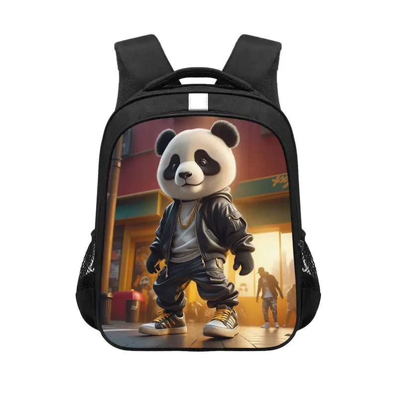 Hip Pop Panda Print Backpack for Teenager Girls Cool Panda Women Men School Bags Laptop Backpack Women Student Book Bags