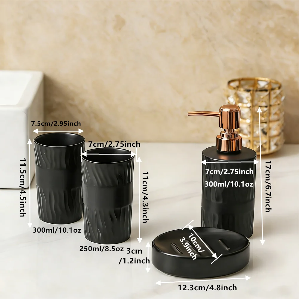 4-teiliges Schwarzes Keramik-B – Zara Home Bathroom Set Bewertung und Preis