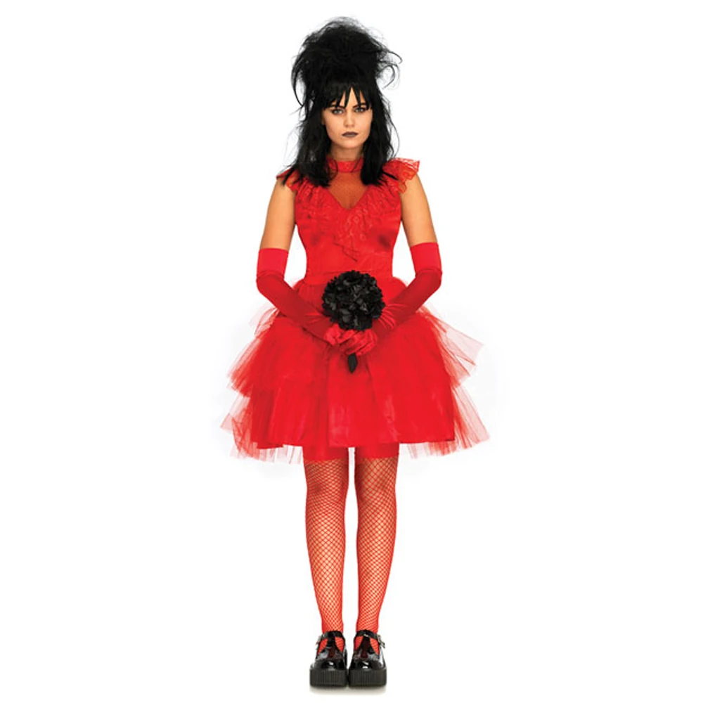 

Adult plus Size Halloween Costume Red Devil Bride Stage Performance Outfit Puffy Skirt Resurrection Festival Costume