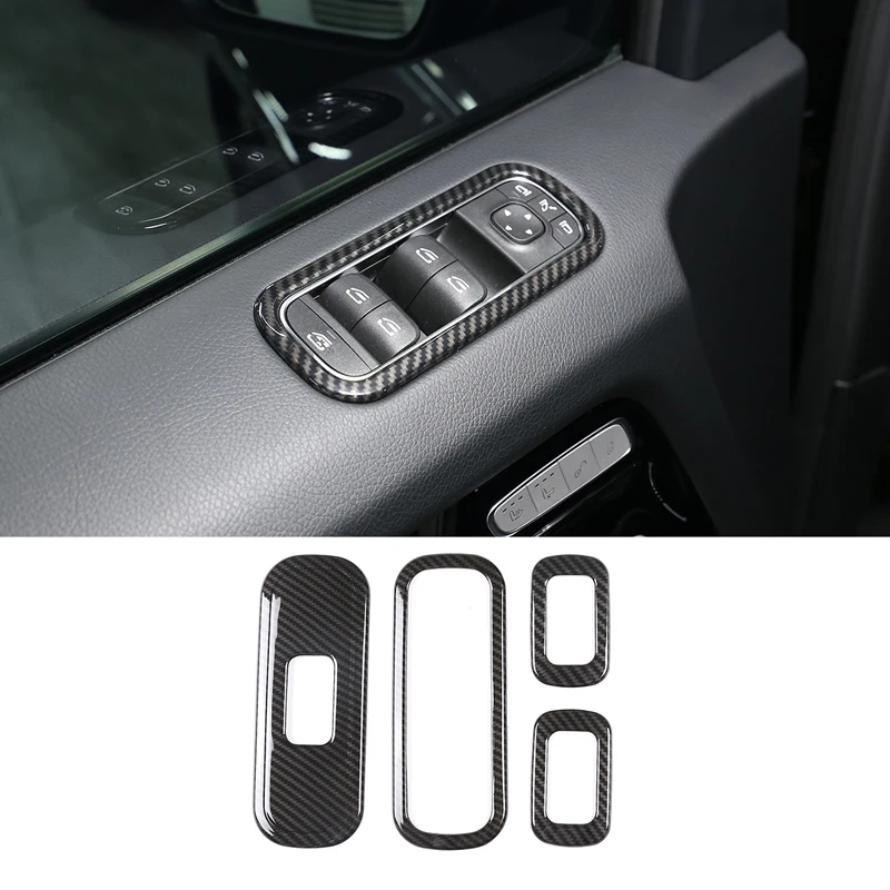 

For Mercedes Benz G-Class 2019+ car Interior Glass Lift Decorative Frame ABS Carbon Fiber Automotive Glass Lift Switch Frame