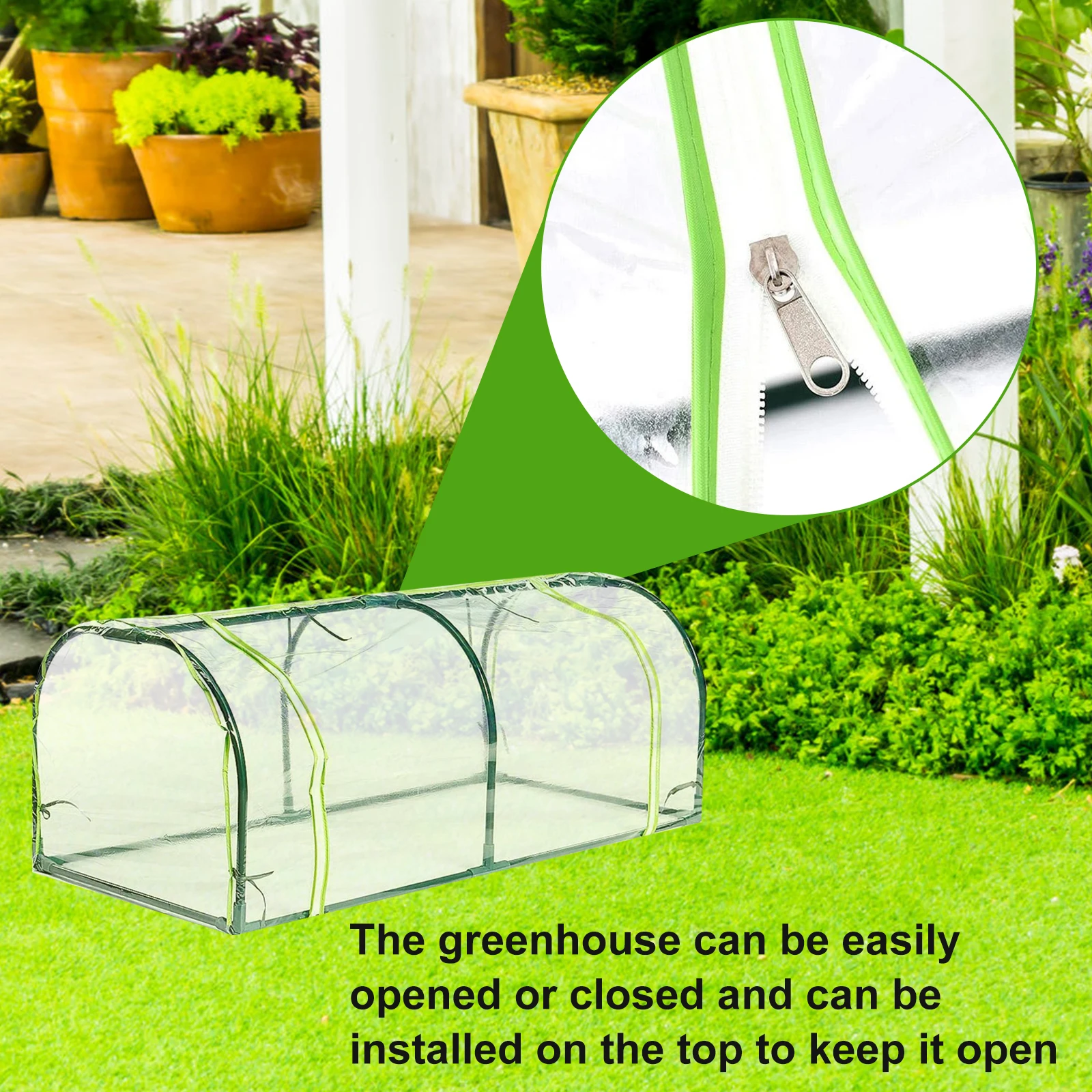 Portable Home Tunnel Greenhouse Mobile Mini Greenhouse Ventilated Without Frame Cold Greenhouse Insulation Cover Plant