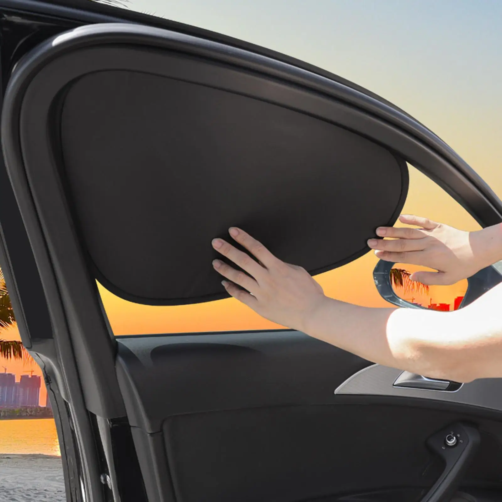 4Pcs Car Window Shades Shade Universal Blackout Sun Heat Blocking Automotive Sun