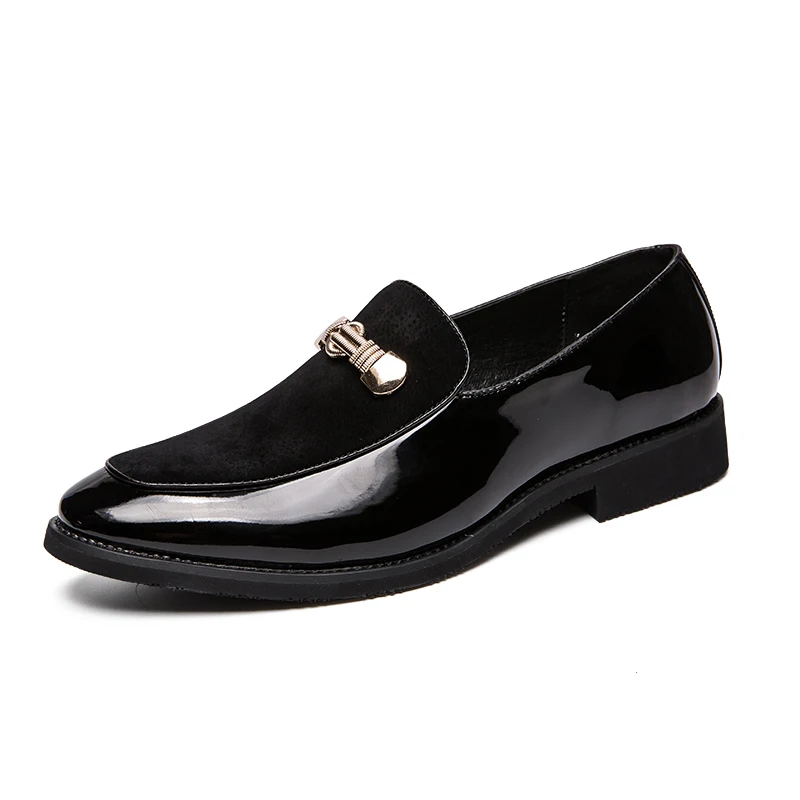 Spring New Men Fashion Flats Quality Metal Decoration Slip on Big Size Loafers Man Mocassins Luxury Goods Dress Party Men Shoes