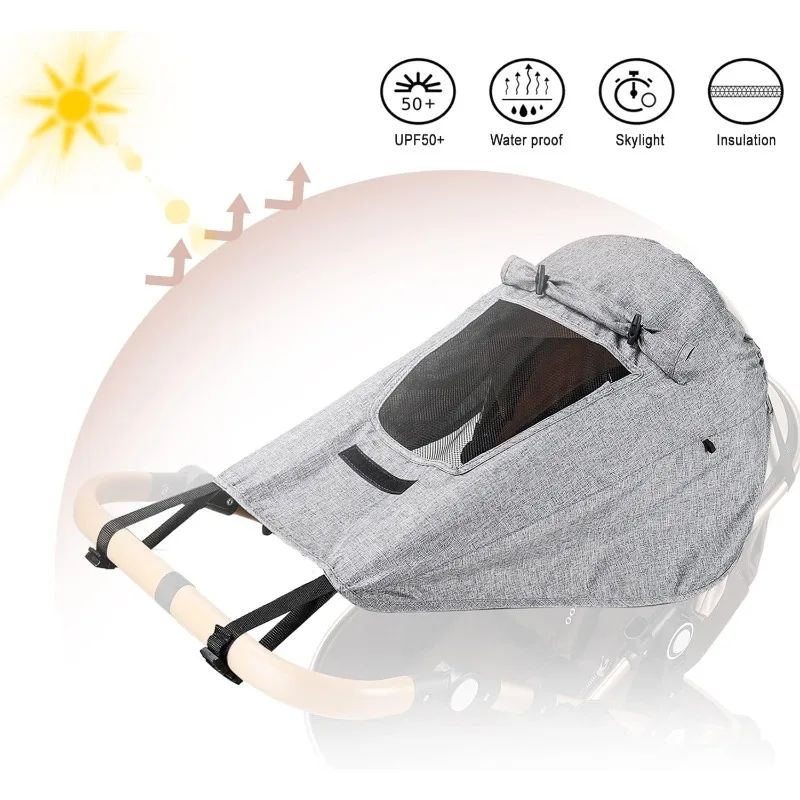 

Buggy Sun Cover Universal Pram Sunshade UV Protection and Water Resistant Sun Cover with Viewing Window for Stroller Accessories