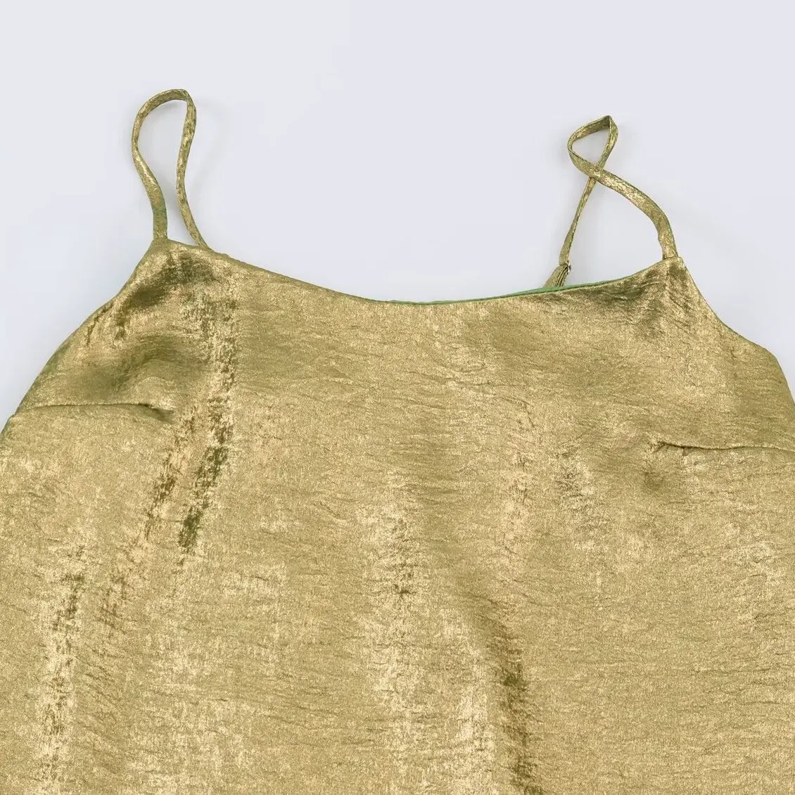 KASLEAD New Women's Fashion Versatile Design Golden Embossed Strap Top Short Length Polyester Fiber Outerwear Summer 2026
