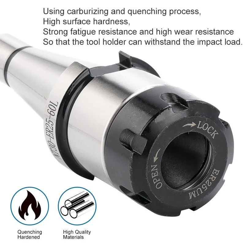 Dụng Cụ ISO30 ISO40 NT30 NT40 ER16 ER25 ER32 ER40 BT40-ER25-70 Xay Dụng Cụ CNC Máy Phụ Kiện