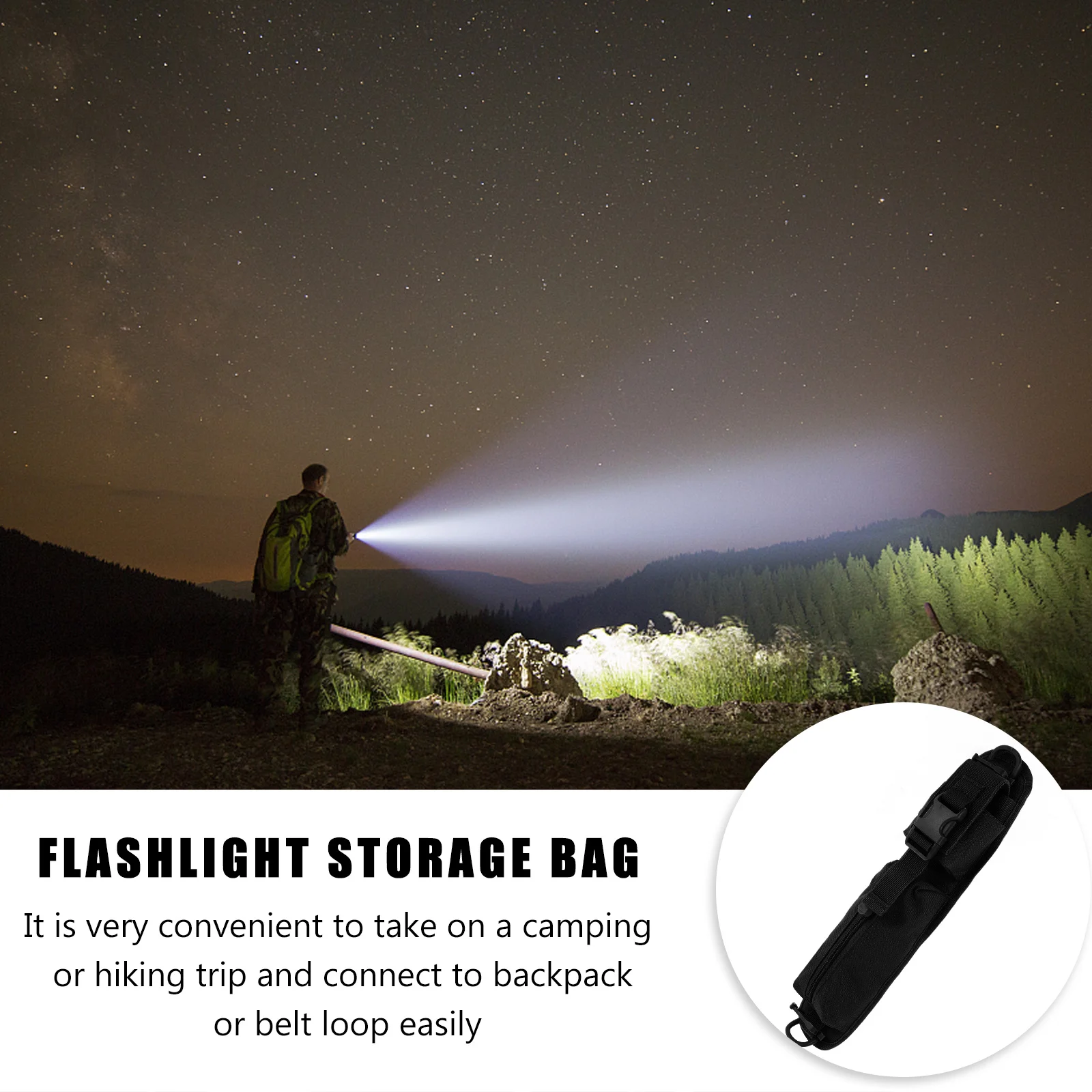 

1Pcs Flashlight Pouch Durable Oxford Cloth Protector Bag Portable Camping Hiking Torch Belt Loop Storage Case Flashlight Pouch