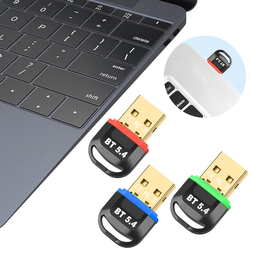 USB BT 5.4 دونغل محول BT 5.4 دونغل استقبال دعم Win11/10/8.1 BT دونغل للكمبيوتر المتكلم ماوس لاسلكي سماعة لوحة المفاتيح
