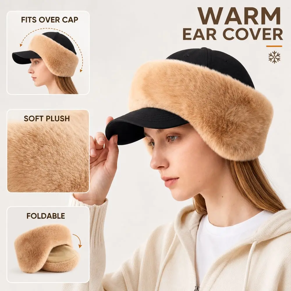 New Foldable Earmuffs Faux Fur Earmuffs Soft Faux Fur Winter Ear Warmers Warm Lining Foldable Ear Muffs for Car Fuse