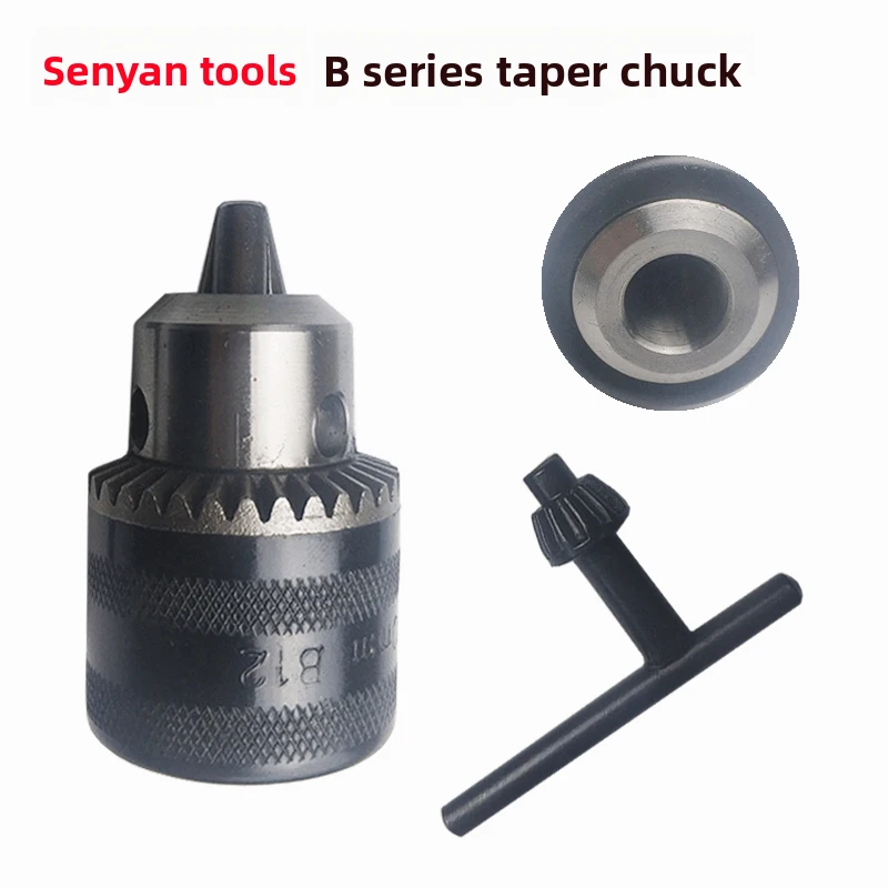 3-Jaw Taper Drill Chuck, & Keyless Lathe Drilling Fixture, B12 1.5-10mm / B16 1.5-13mm Drill Fitting