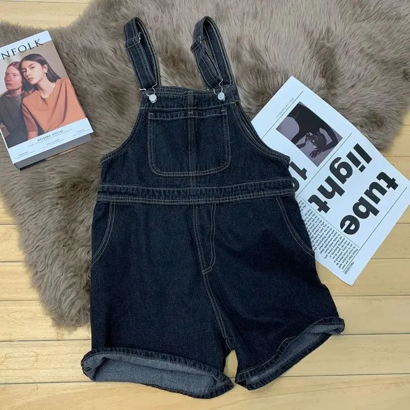 

2026 New High Waist Denim Overalls Women Summer Thin Wide Leg Utility Pants Small Size Slimming One-Piece Suit Commute Style