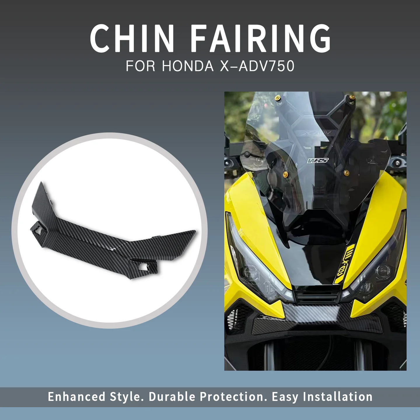 

For Honda X-ADV750 Motorcycle Carbon Fiber Front Lower Lip Panel Front Headstock Fairing Spoiler XADV750 Front Fairing 2025-2026