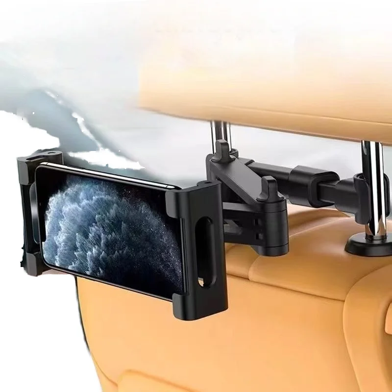 

360° Rotatable Adjustable Car Headrest Tablet & Phone Holder with Charging Function