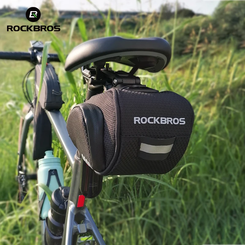 ROCKBROS Regendicht Fahrrad Tasche Stoßfest Bike Sattel Tasche Für Refletive Hinten Große Capatity Sattelstütze MTB Bike Tasche Zubehör