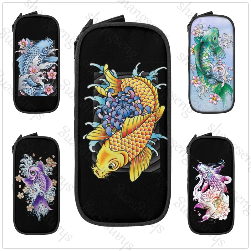 

Carp Koi Cherry Blossom Pencil case large capacity pencil case multifunctional stationery storage bag student learning supplies