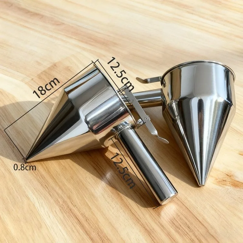 HYS Stainless Steel Octopus Meatballs Funnel Thickened Handheld Batter Dispenser Kitchen Cake Burger