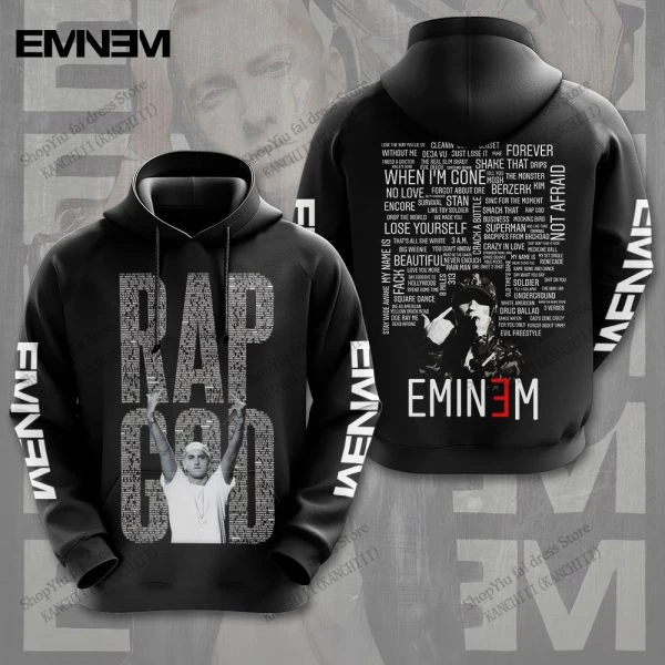 Rapper Eminem 3d พิมพ์ Hoodie ผู้ชายผู้หญิงแฟชั่น Rap Hoodies เสื้อกันหนาวเด็กเสื้อผู้หญิง Sweats ผู้ชาย Hoodie อัลบั้มเสื้อผ้าขนาดใหญ่ขนาด