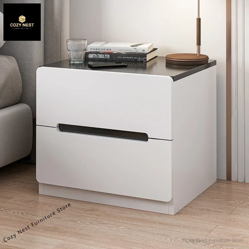 Bedside table Simple modern bedroom Bedside cabinet Shelf 2024 New home light luxury high-end storage cabinet