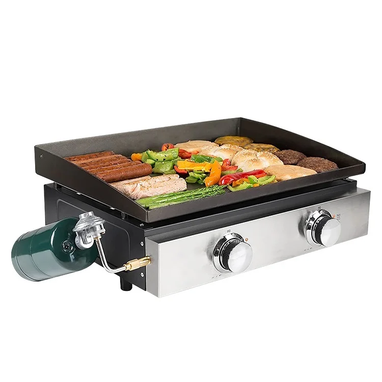 Customized Outdoor Indoor Kitchen Steak Gas BBQ Grill Portable 2 Burners Propane LPG Tabletop Grill