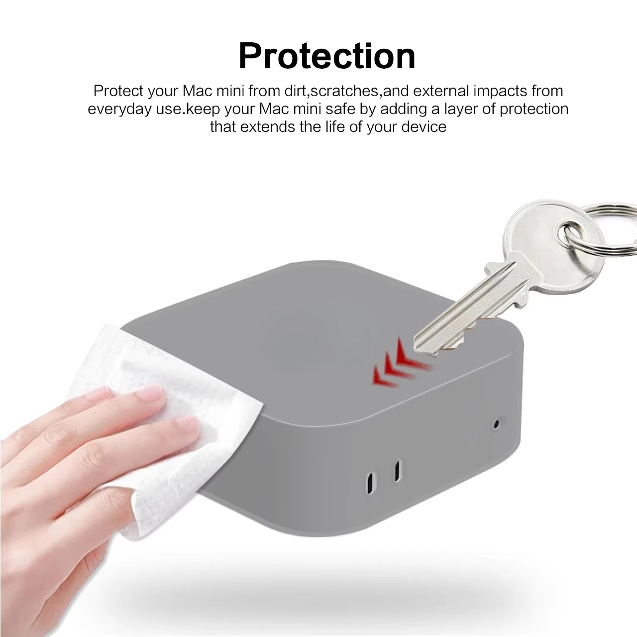 

For Mac Mini M4/Pro 2024 Silicone Protective Case Shockproof Carrying Cover Precise Cutouts Anti-Slip Base Ultra Slim Design