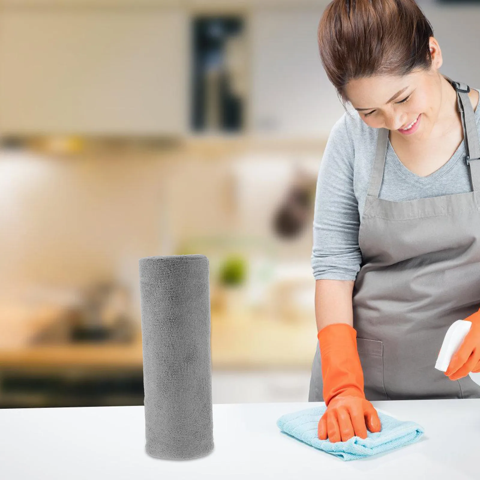 1 Roll Water Absorbing Microfiber Cleaning Cloths for Kitchen Countertops Dishes Glassware Utensils Fast Drying Reusable Multi
