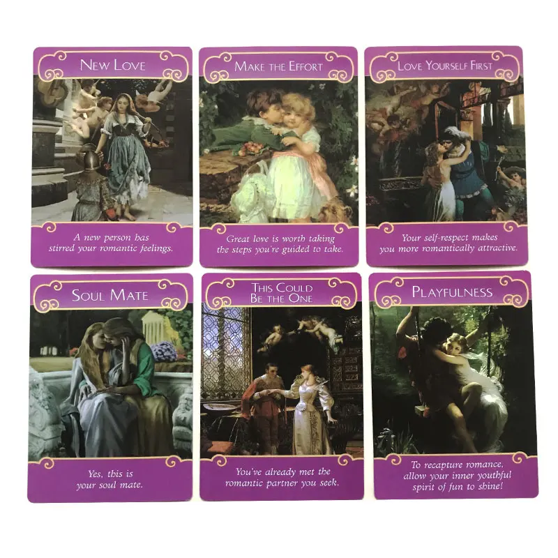 All English: The Romance Angels Oracle Card Tarot Card For Entertainment Fate Prophecy Divination Family Party Oracle PDF Guide