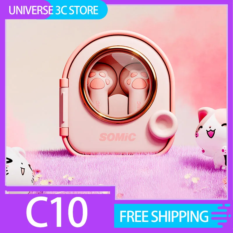 

Somic C10 Earphone Wireless Bluetooth In-Ears Earbuds Long Endurance Cute Ergonomics Accessories For Office Gril Kid Gifts