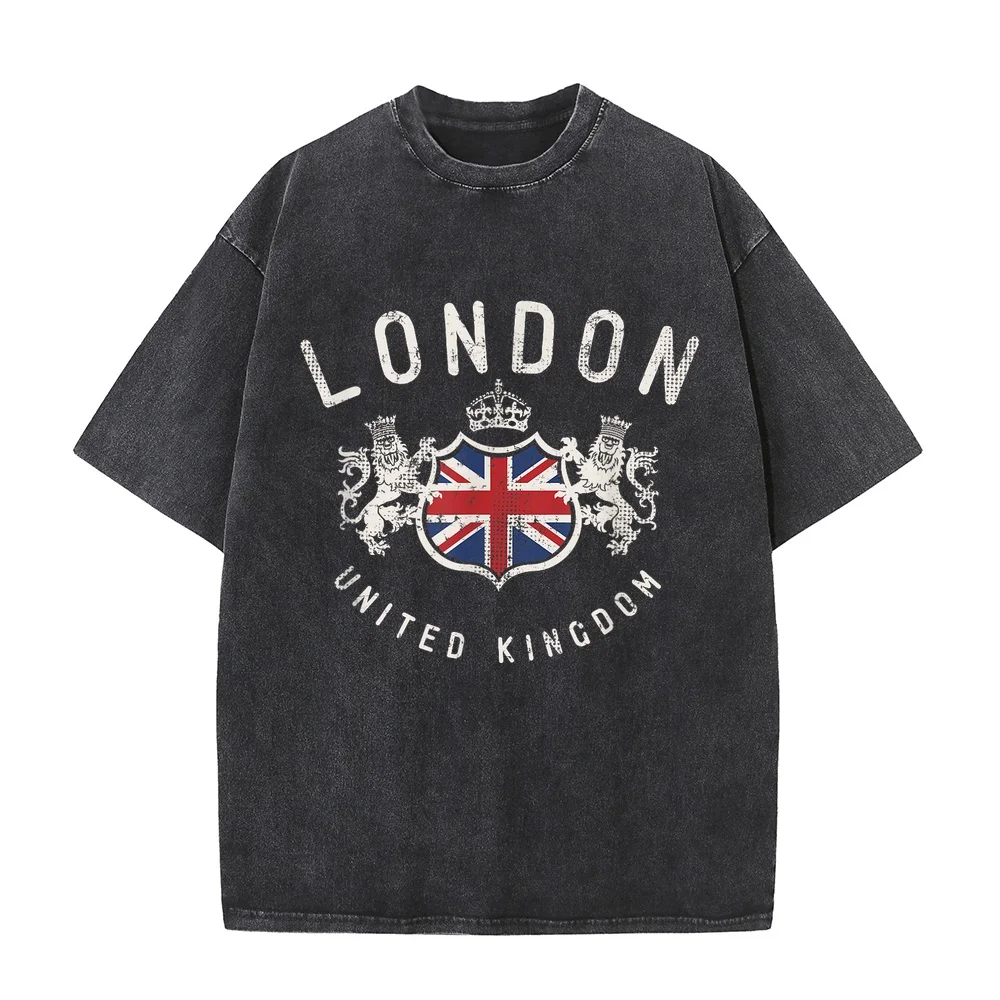 London Great Britain Vintage Crown Flag T-Shirt Vestiti Tops Creative For Gift Good Man Multi Color Tee Shirt Short Sleeve Men