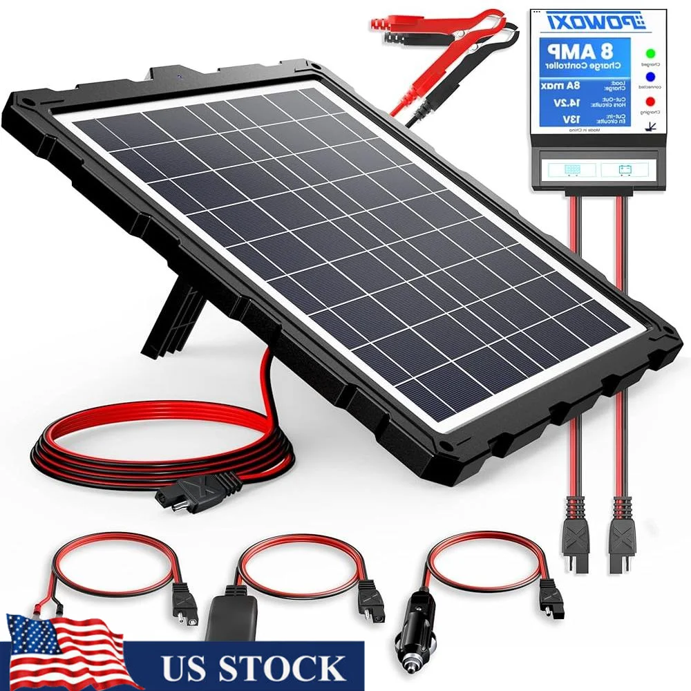 

20 Вт зарядное устройство для солнечной батареи, 3-ступенчатый ШИМ-контроллер заряда, зарядка через USB, монокристаллическая панель, 12 В, умная эффективность