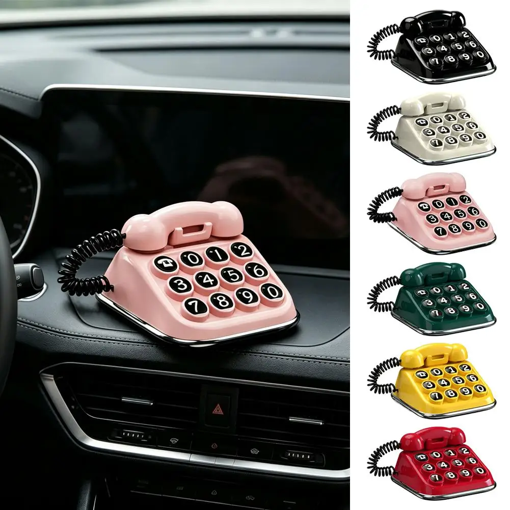 Retro Telephone Parking Number Plate for Car– Creative Car Moving Sign with Number, Auto Interior Decoration
