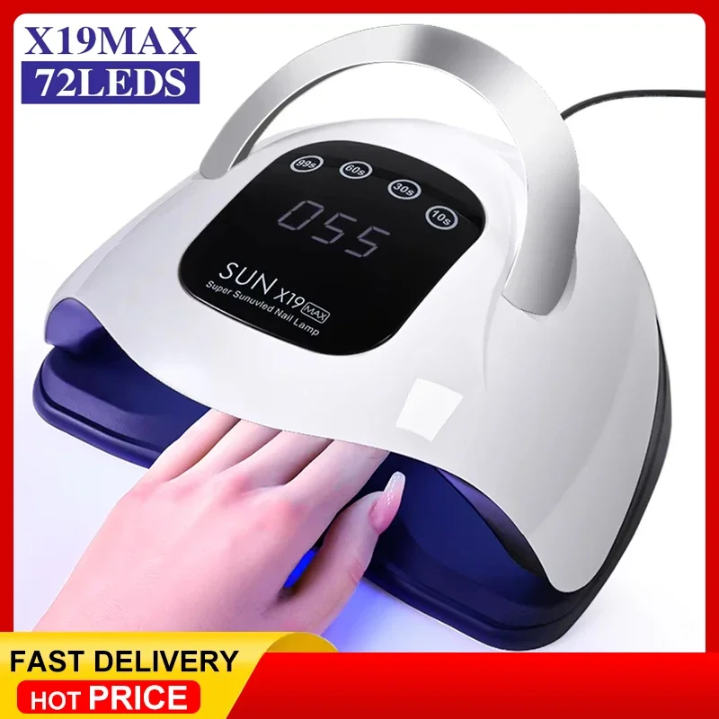 72LED UV Nail Art Lamp Professional High Power Nail Dryer with Sensor Fast Curing Gel Nail Polish Drying Lamp Nail Salon Tools