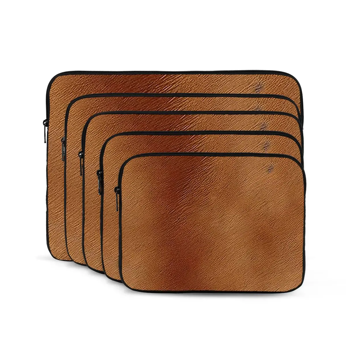 Brown Cowhide, Cow Skin Print Pattern, Modern Faux Leather Notebook Laptop Bag Case Pouch Notebook  Tablet Shockproof Case Bag