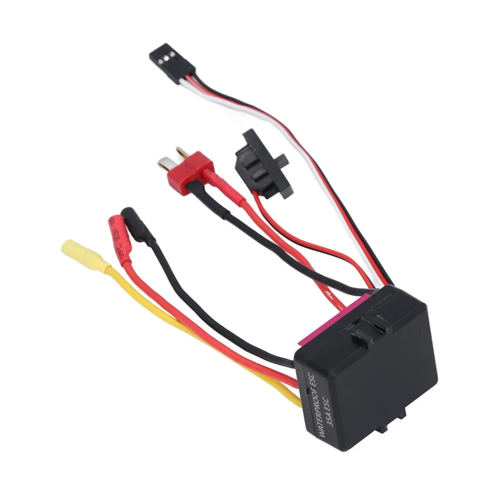 Durable 35A Brushless ESC Waterproof Red Brushless Motor ESC Dust-Proof Sensorless Brushless ESC For RC Vehicle
