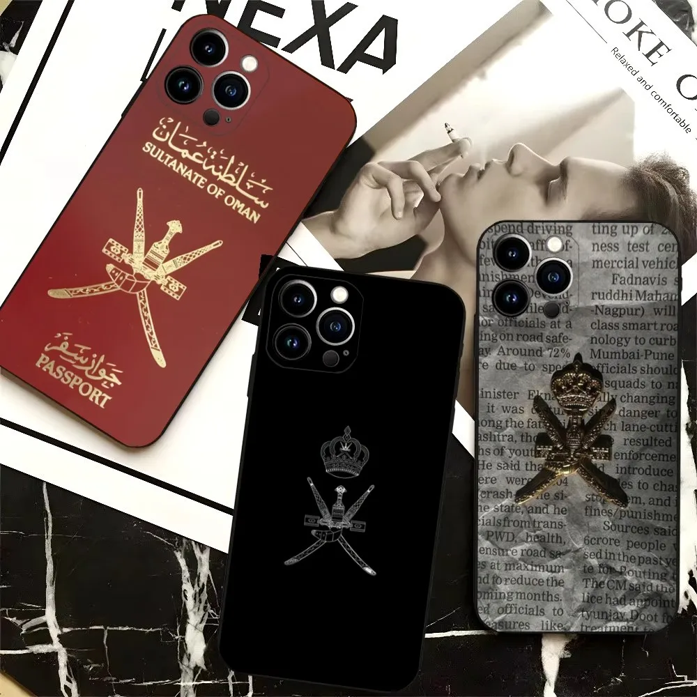 

Oman Passport Flag Phone Case For iPhone 16,15,14,13,12,Pro,Max,11,7,8,Plus,XR,XS Max Shockproof Silicone Soft Shell