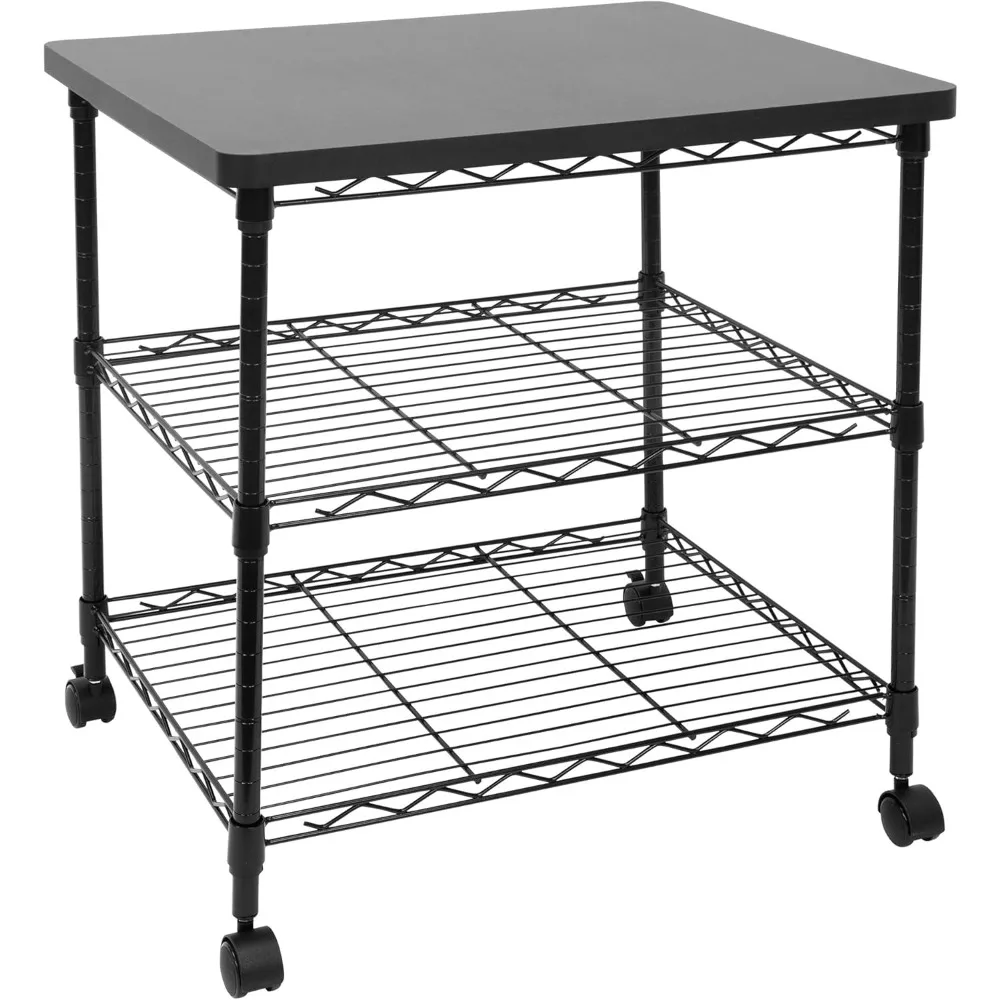 

Mount-It! Printer Stand With Wheels | 3-Tier Large Printer Cart With Storage Shelves For 3D & Laser Printer, Scanner, Heat Press
