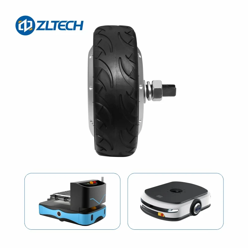 10 polegadas 48V 800W 20N.m 300kg Carga IP65 Brushless Gearless AGV DC Wheel Hub Servo Motor com codificador