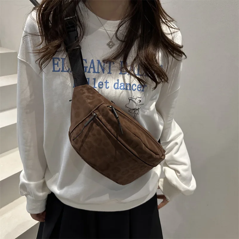 

Winter New Leopard Print Casual Shoulder Bag Women Texture and Simple Crossbody Bags Fashion Versatile Storage Bags Korean Style