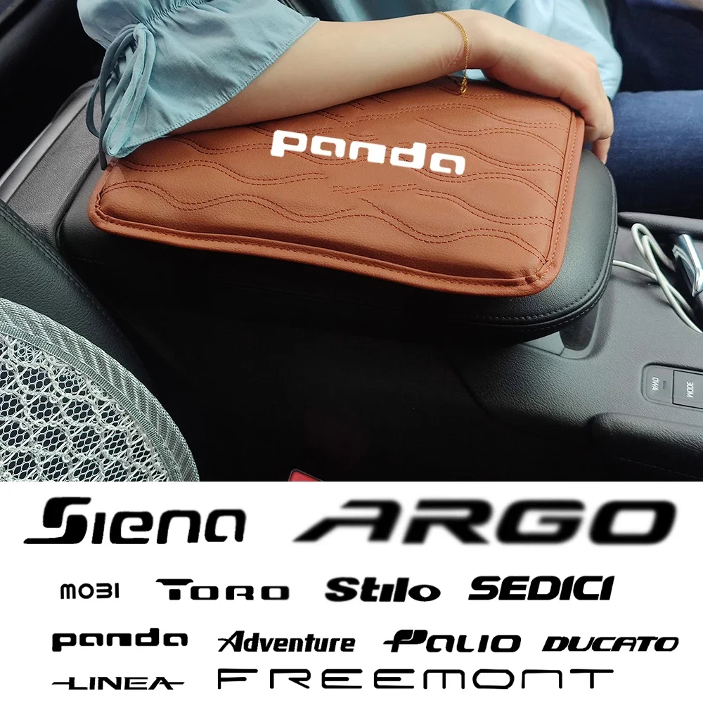 Alfombrilla para reposabrazos central de coche, cojín protector para Fiat Freemont Toro Stilo Siena Sedici Panda Palio MOBI Linea Ducato Argo Adventure