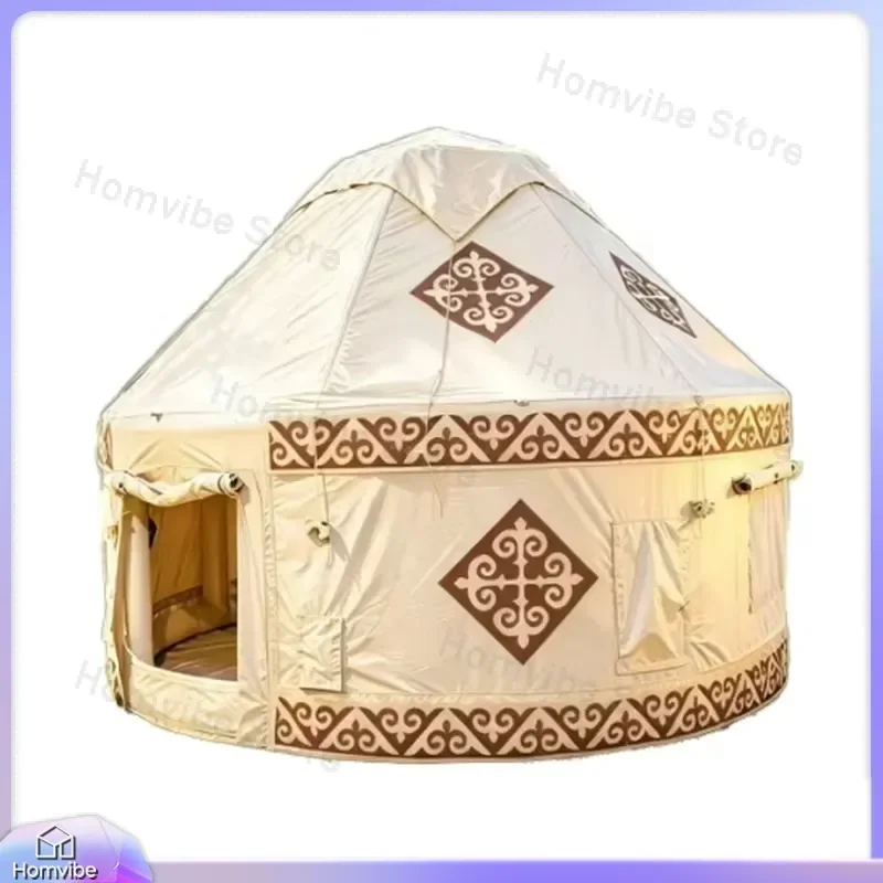 Large Outdoor Camping Tent PVC Frame Waterproof Family Shelter Spacious Awning Canopy Portable Hiking Beach Sunshade House