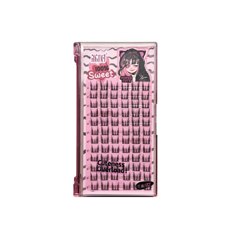 LISHU False Eyelash Reusable Natural Single Individual Cluster Segmented Thick Long Fluffy Eyelashes Enlarge Eyes