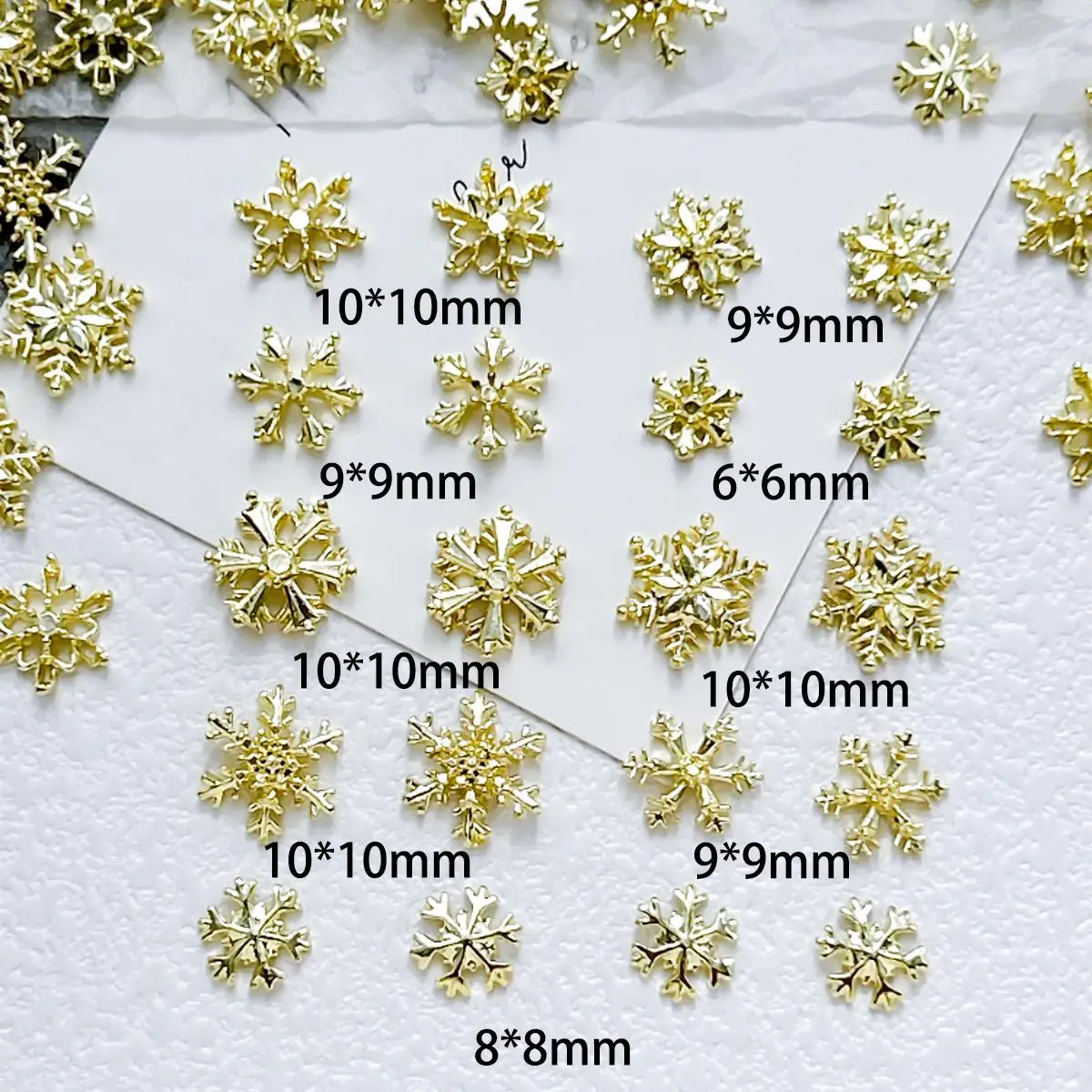 20PCS  Glossy Creative Y2K Alloy Snowflake Nail Charms Multiple Style Light Luxury Hexagonal Snowflakes Nail Art Decorations DIY